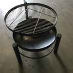 Vuurschaal met BBQ rooster, Esschert Design, zwart